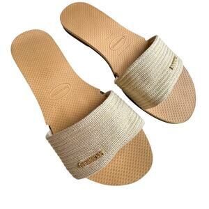 Havaianas You Malta Metallic Woven Sandal Summer Slide Size 11/12